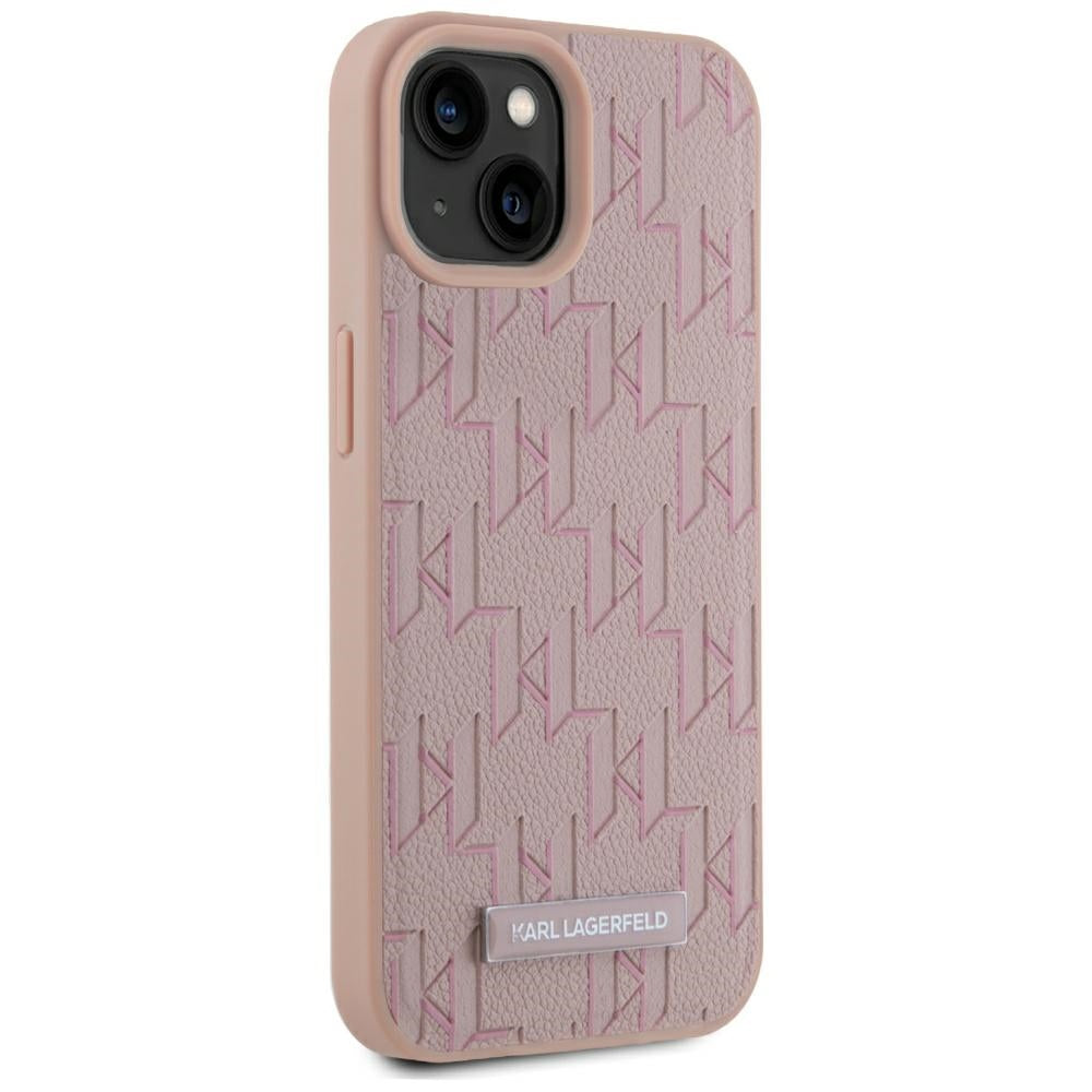 Pouzdro MagSafe pro Apple iPhone 15, Karl Lagerfeld, Hot Stamp, Růžové