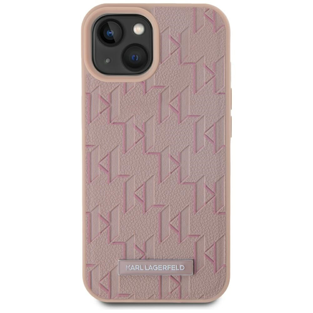 Pouzdro MagSafe pro Apple iPhone 15, Karl Lagerfeld, Hot Stamp, Růžové