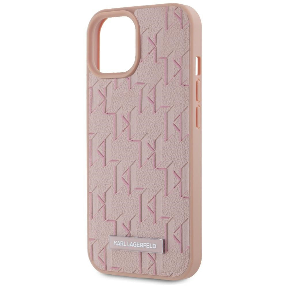 Pouzdro MagSafe pro Apple iPhone 15, Karl Lagerfeld, Hot Stamp, Růžové