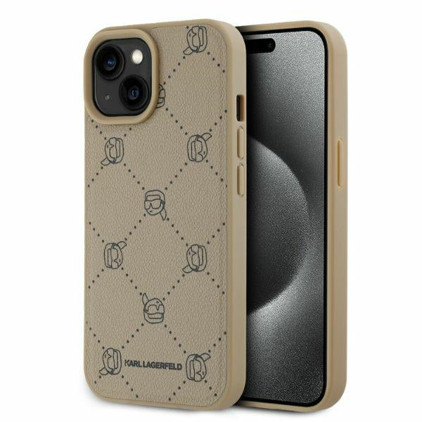 MagSafe Case for Apple iPhone 15, Karl Lagerfeld, Karl's Head, Beige