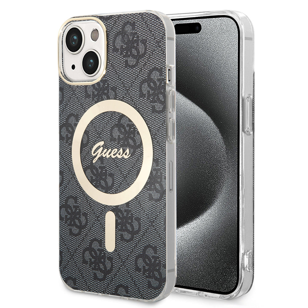 Pouzdro MagSafe pro Apple iPhone 15 Plus, Guess, IML 4G, Černá