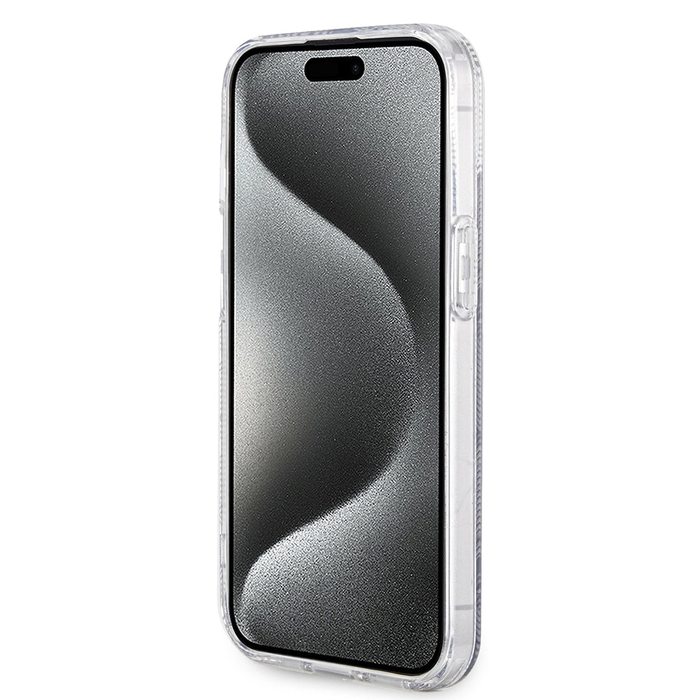 Pouzdro MagSafe pro Apple iPhone 15 Plus, Guess, IML Gcube, Černá