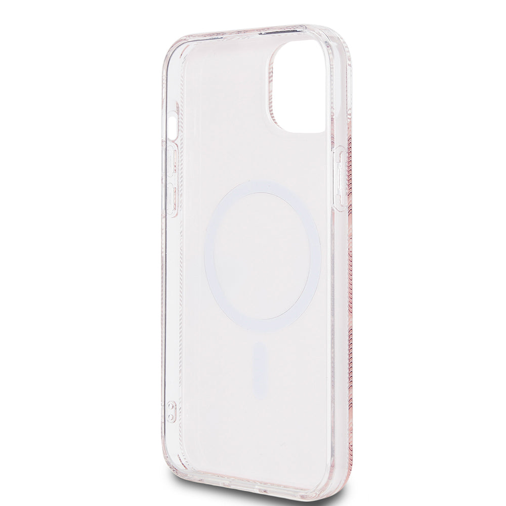 Pouzdro MagSafe pro Apple iPhone 15 Plus, Guess, IML Gcube, Růžové
