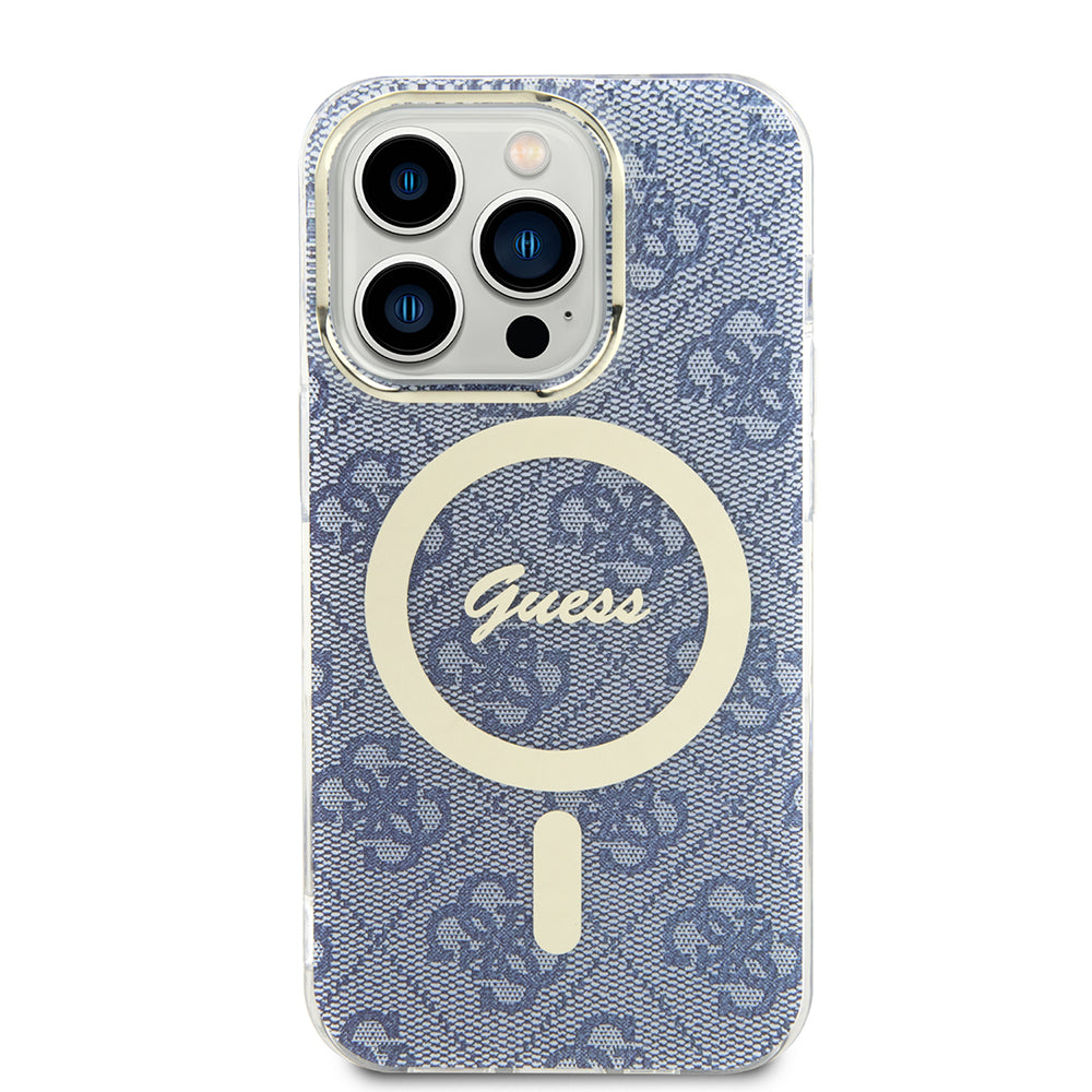 Pouzdro MagSafe pro Apple iPhone 15 Pro, Guess, IML 4G, Modrá