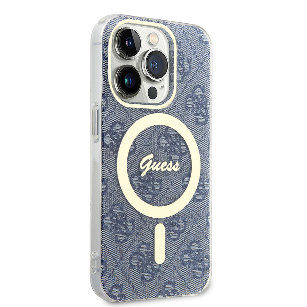 Pouzdro MagSafe pro Apple iPhone 15 Pro, Guess, IML 4G, Modrá