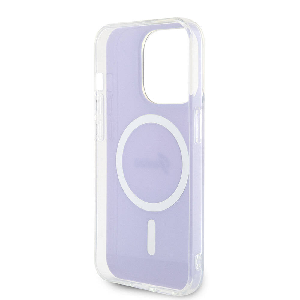Pouzdro MagSafe pro Apple iPhone 15 Pro, Guess, IML Iridescent, Fialová