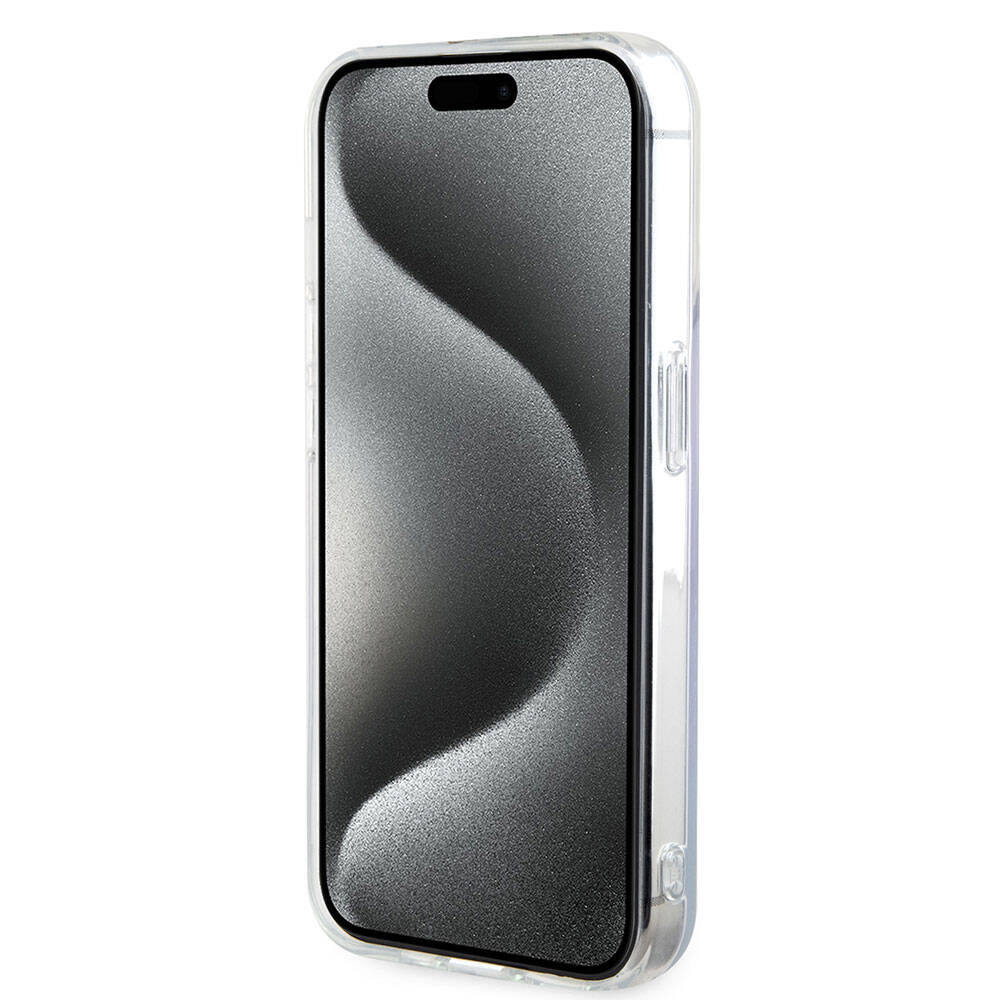 Pouzdro MagSafe pro Apple iPhone 15 Pro, Guess, IML Iridescent, Fialová