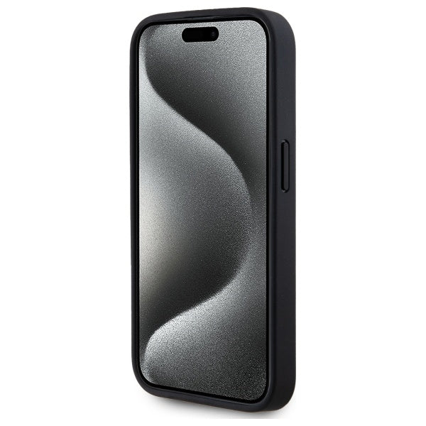 Pouzdro MagSafe pro Apple iPhone 15 Pro, Karl Lagerfeld, Monogram Metal Logo, Černá
