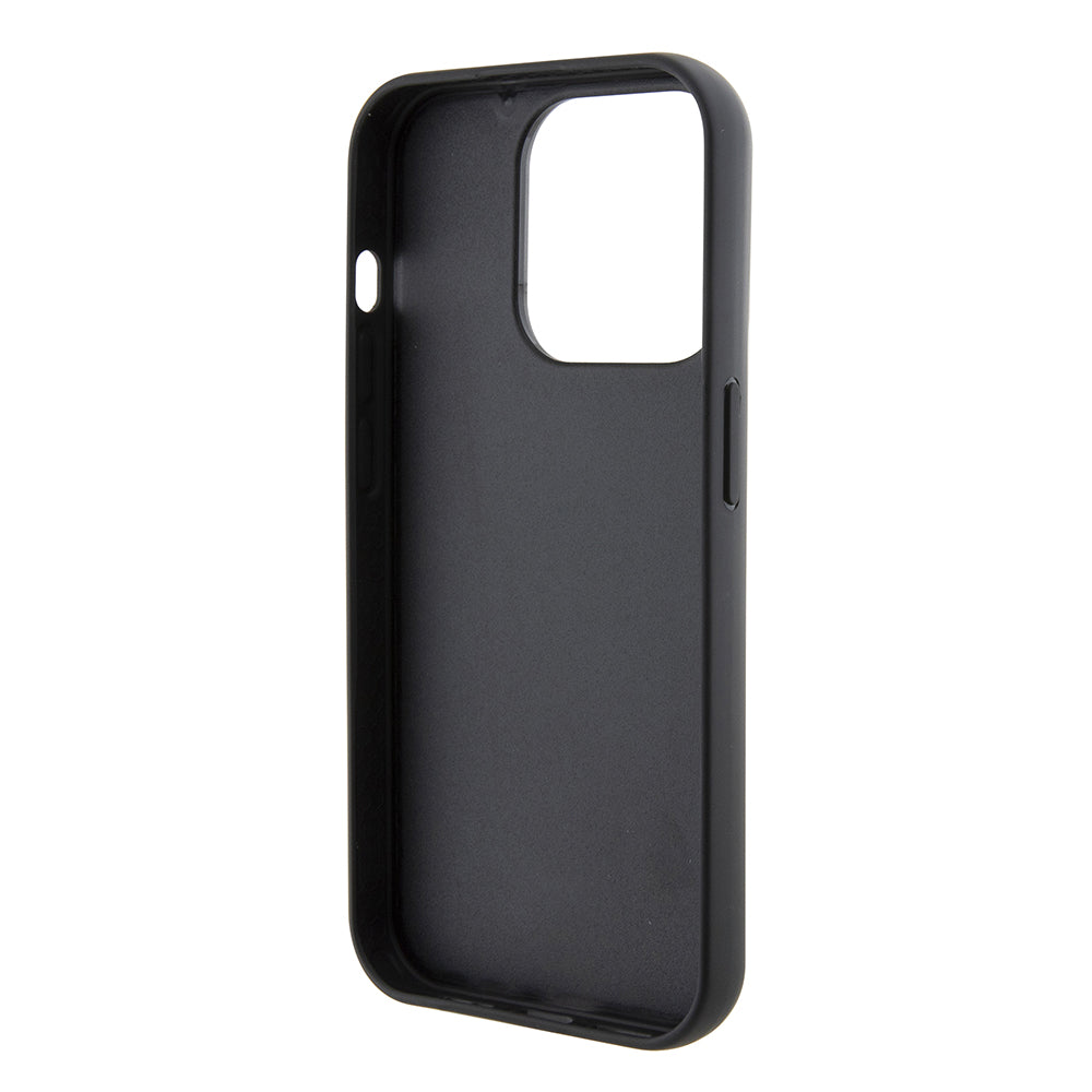 Pouzdro MagSafe pro Apple iPhone 15 Pro, Karl Lagerfeld, Saffiano Gripstand Choupette, Černá
