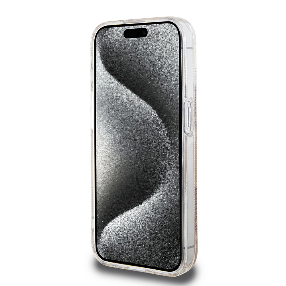 Pouzdro MagSafe pro Apple iPhone 15 Pro Max, Guess, IML Gcube, hnědá