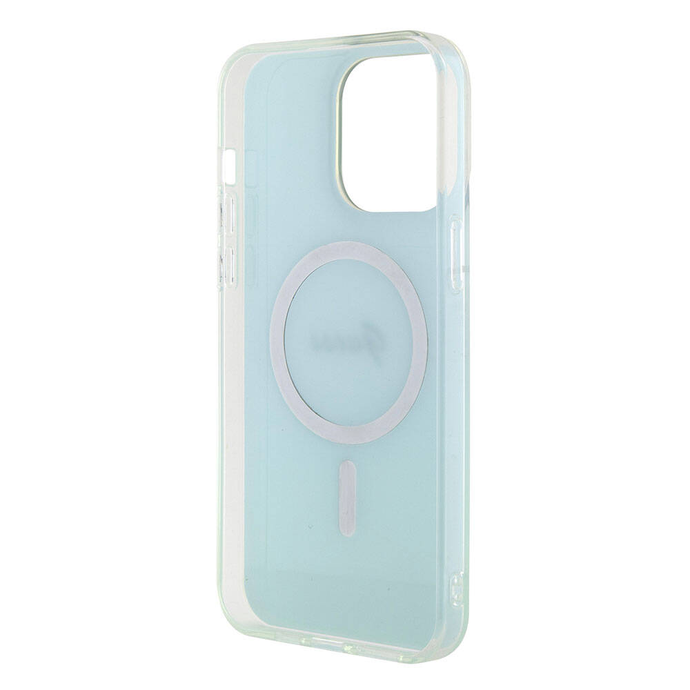 Pouzdro MagSafe pro Apple iPhone 15 Pro Max, Guess, IML Iridescent, Tyrkysová