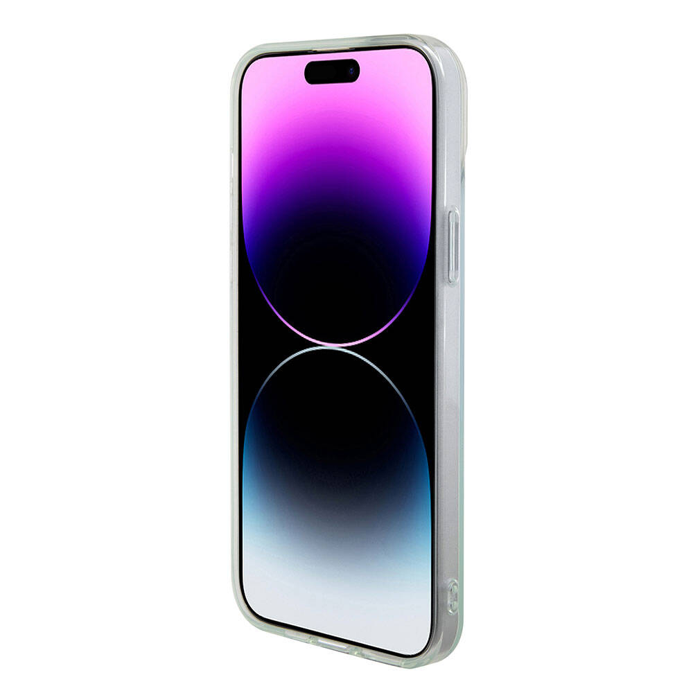 Pouzdro MagSafe pro Apple iPhone 15 Pro Max, Guess, IML Iridescent, Tyrkysová