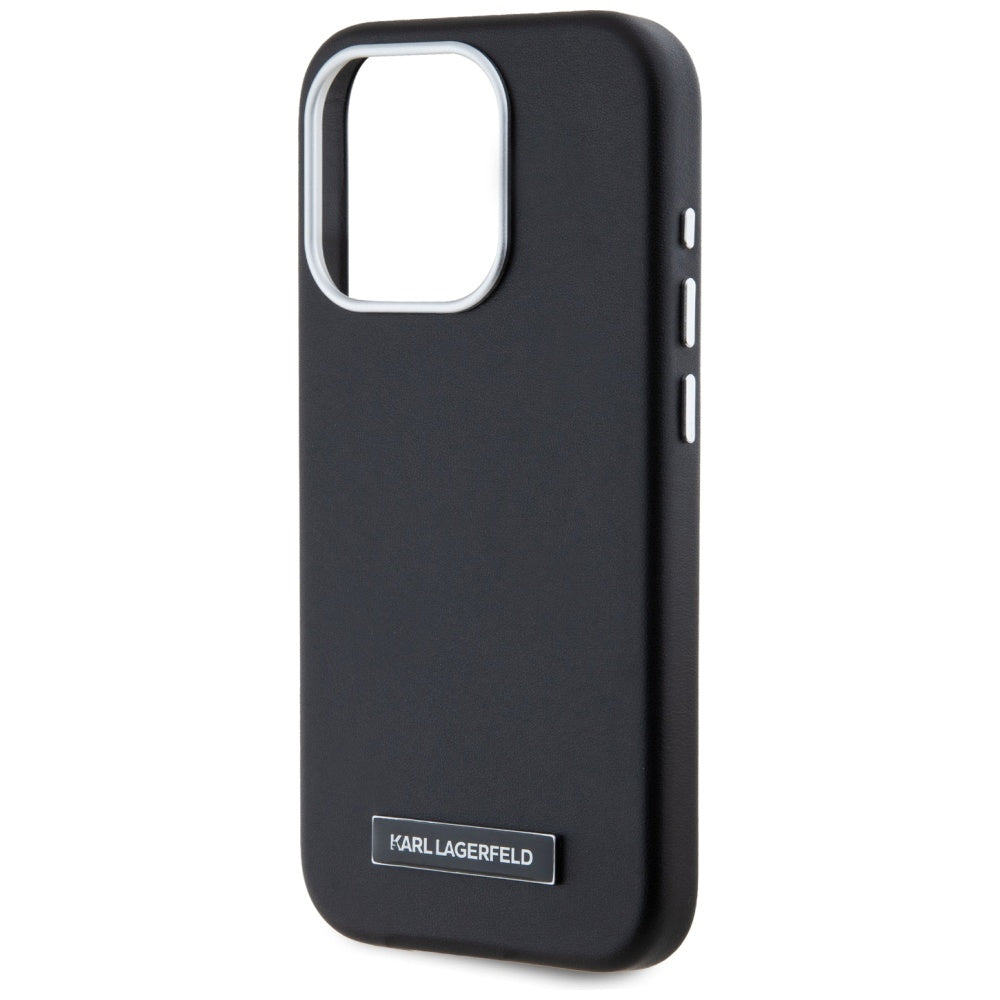 MagSafe Case for Apple iPhone 15 Pro Max, Karl Lagerfeld, FW Metal Plate, Black
