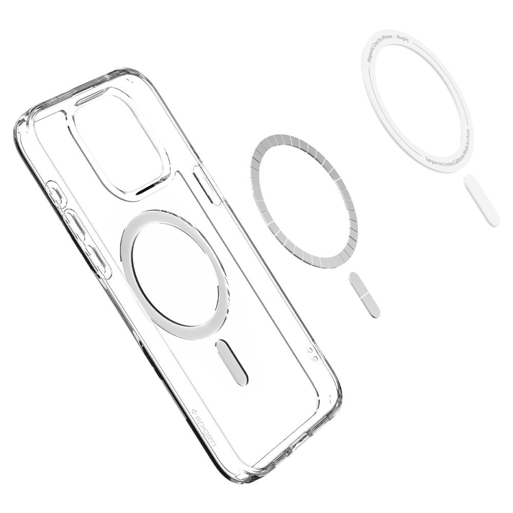 Pouzdro MagSafe pro Apple iPhone 15 Pro Max, Spigen, Ultra Hybrid Carbon, Průhledné
