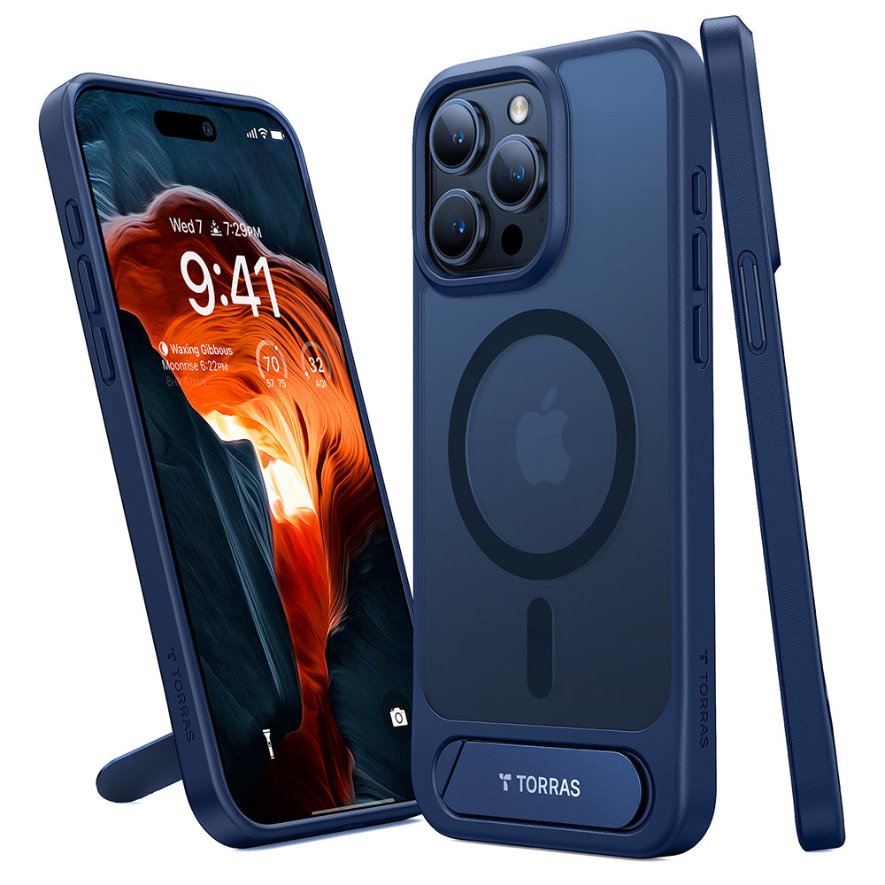 Pouzdro MagSafe pro Apple iPhone 15 Pro Max, Torras, Pstand, Námořnická modř