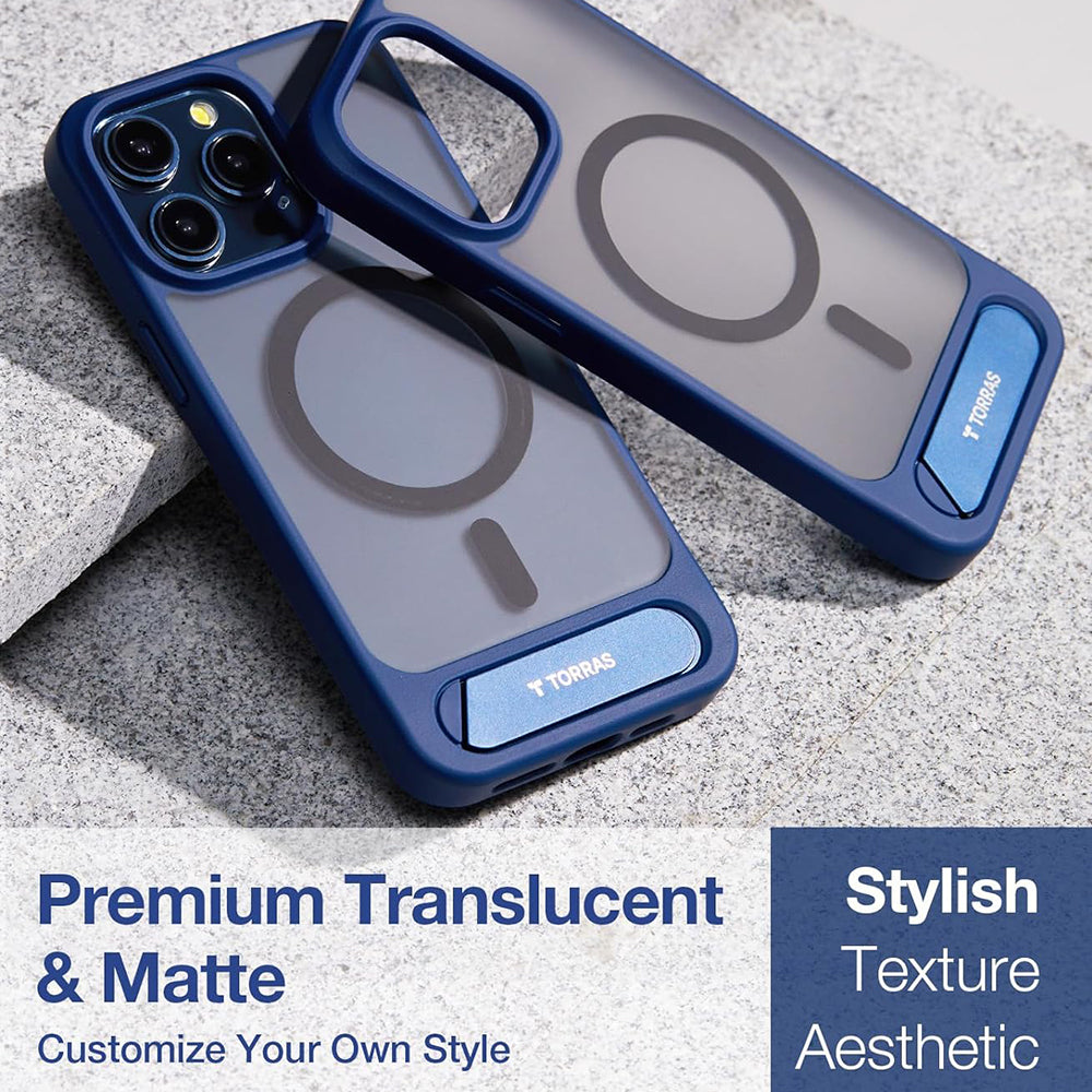 Pouzdro MagSafe pro Apple iPhone 15 Pro Max, Torras, Pstand, Námořnická modř