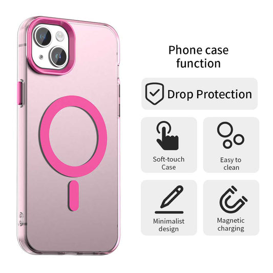 MagSafe pouzdro pro Apple iPhone 15, Techsuit, CandyCase, Růžová