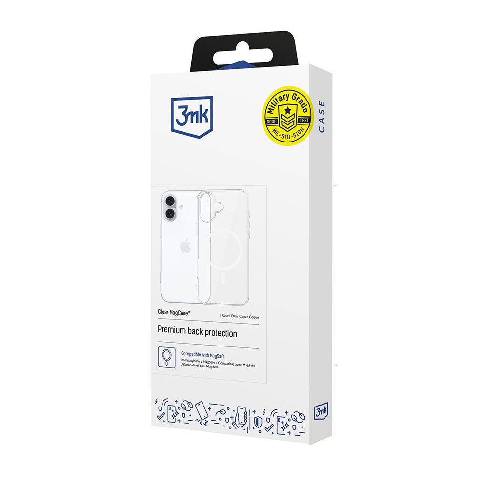 MagSafe pouzdro pro Apple iPhone 16, 3MK, Clear MagCase, Průhledné
