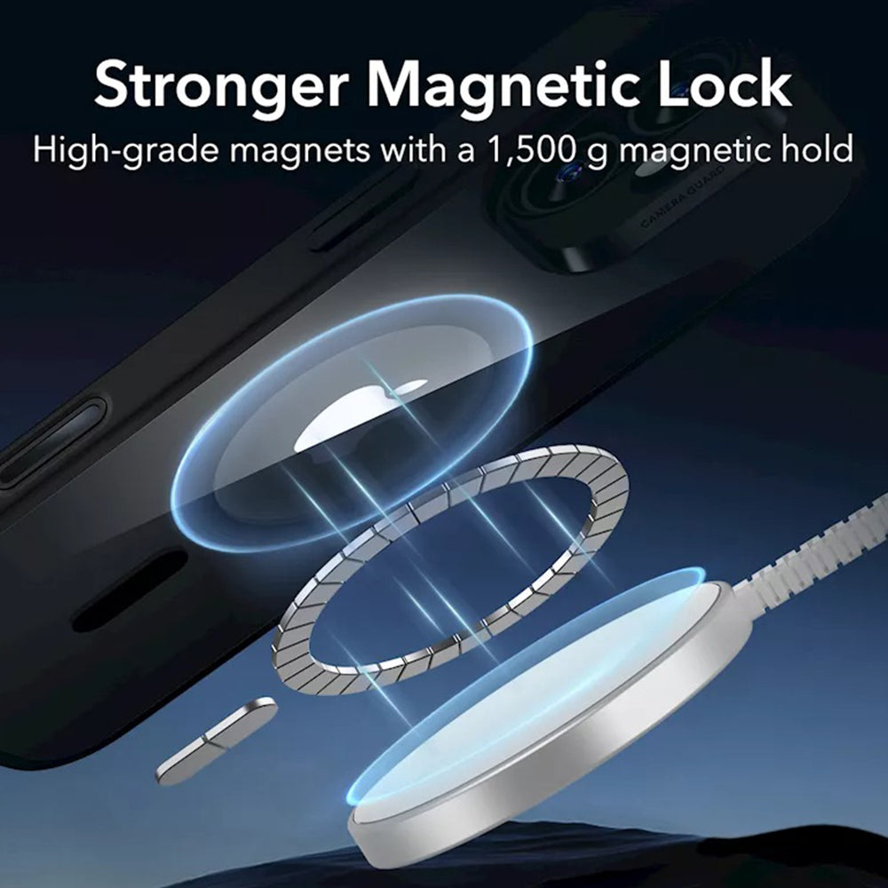 Pouzdro MagSafe pro Apple iPhone 16, ESR, Classic Hybrid Slide, Černé Průhledné