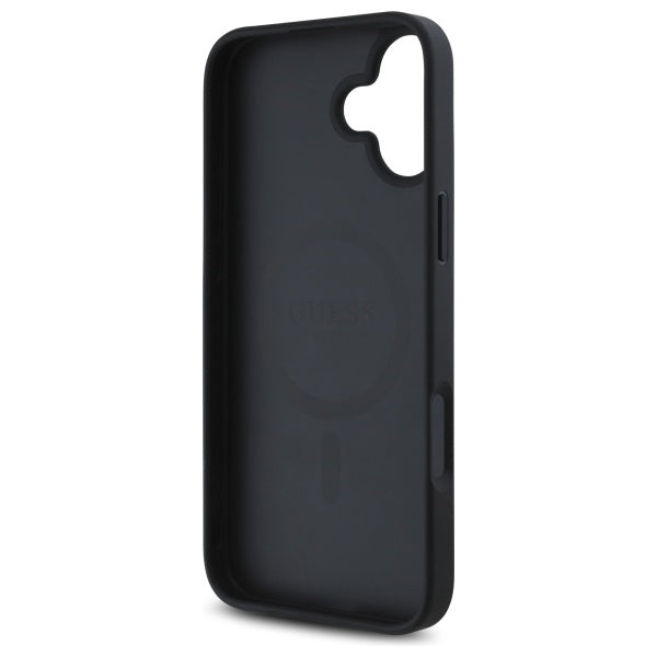 Pouzdro MagSafe pro Apple iPhone 16, Guess, 4G Flowers Print, Černá