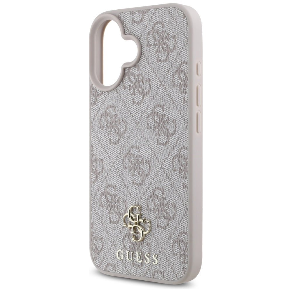 MagSafe Case for Apple iPhone 16, Guess, 4G Small and Classic Logo, Pink