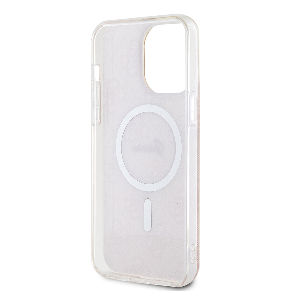 Pouzdro MagSafe pro Apple iPhone 16, Guess, IML 4G, Růžové