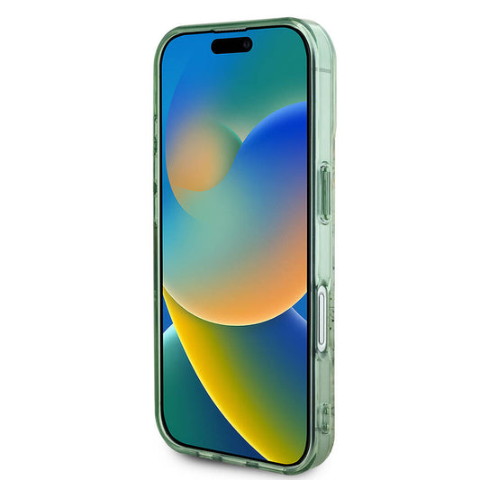 Pouzdro MagSafe pro Apple iPhone 16, Guess, IML Flower & Tonal Circle, Zelená