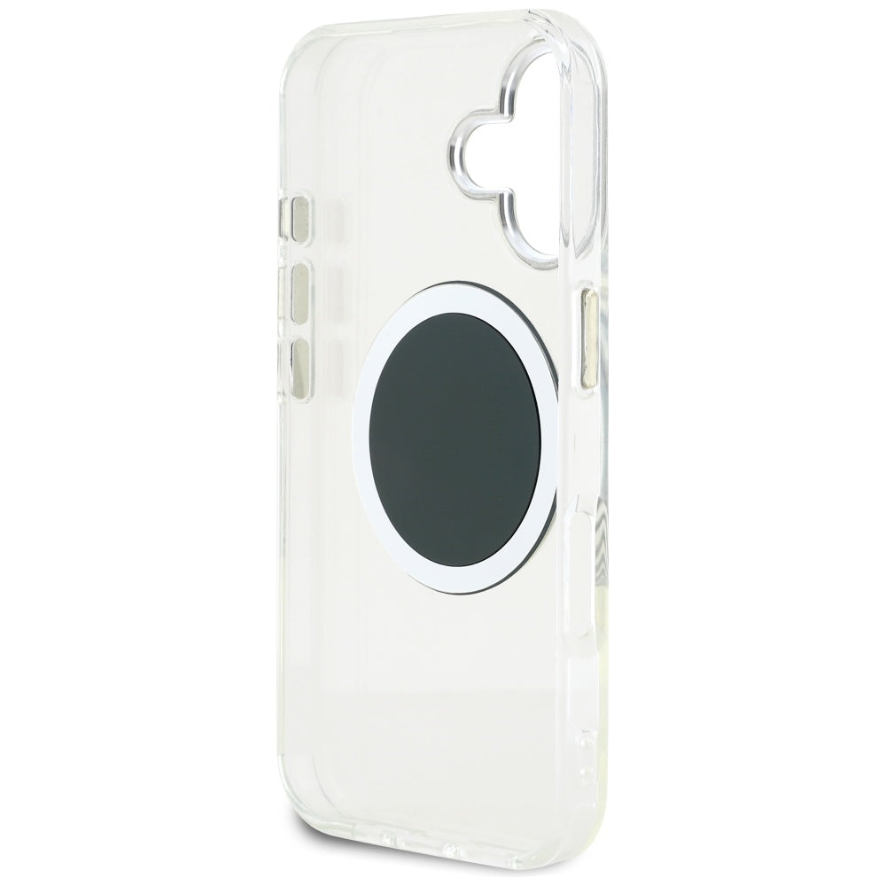 Pouzdro MagSafe pro Apple iPhone 16, Guess, IML Metal Colored Circle, Černá