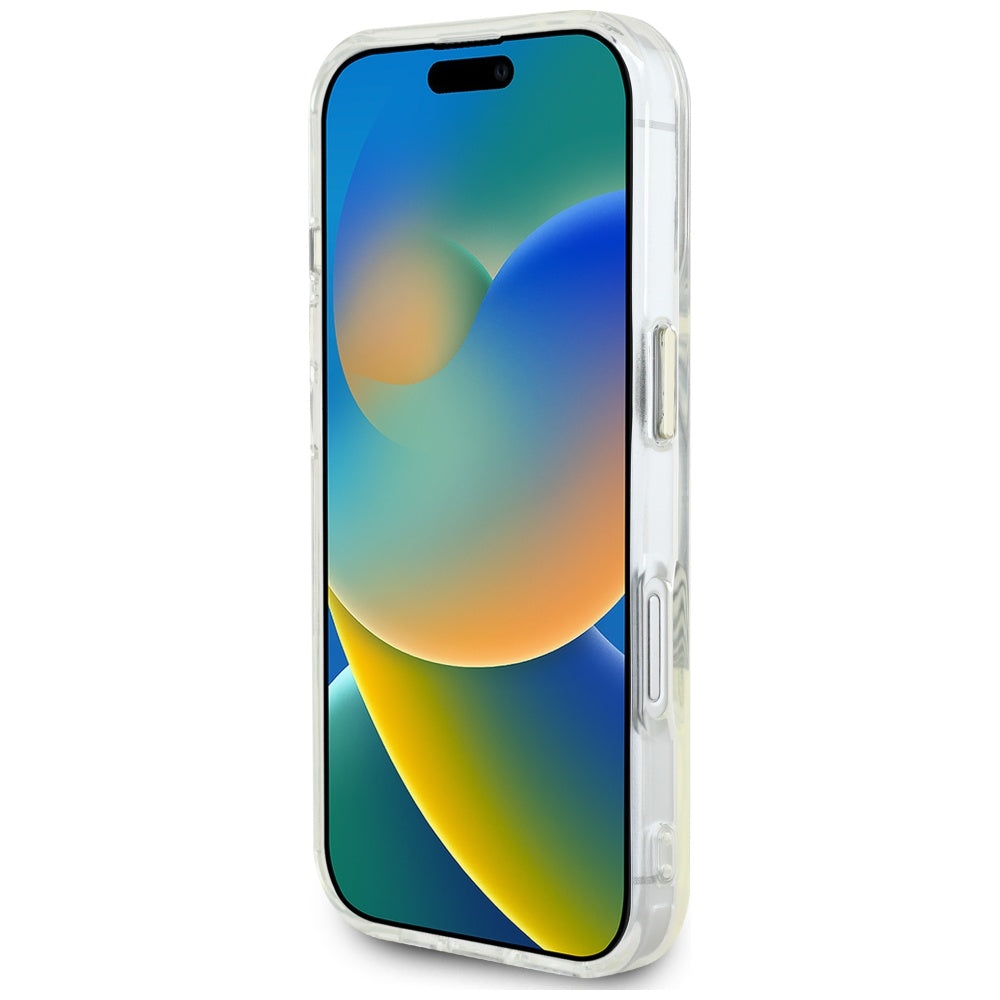 Pouzdro MagSafe pro Apple iPhone 16, Guess, IML Metal Colored Circle, Růžové