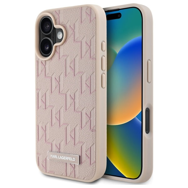 Pouzdro MagSafe pro Apple iPhone 16, Karl Lagerfeld, Hot Stamp, Růžové