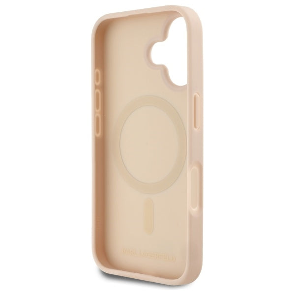 Pouzdro MagSafe pro Apple iPhone 16, Karl Lagerfeld, Hot Stamp, Růžové