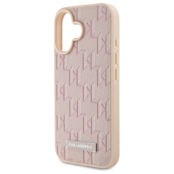 Pouzdro MagSafe pro Apple iPhone 16, Karl Lagerfeld, Hot Stamp, Růžové