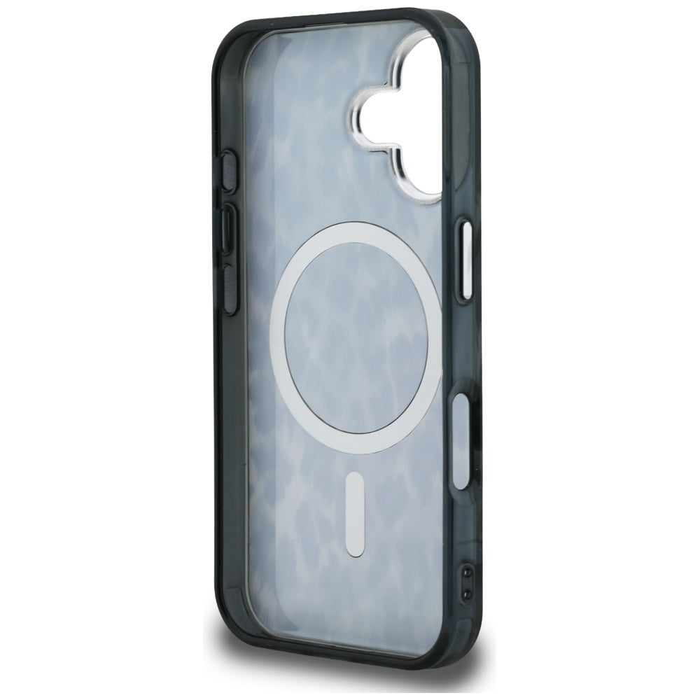 Pouzdro MagSafe pro Apple iPhone 16, Karl Lagerfeld, IML Leopard Pattern, Černá