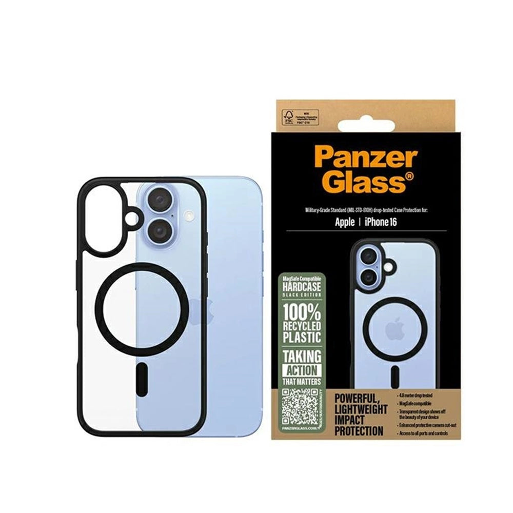 Pouzdro MagSafe pro Apple iPhone 16, PanzerGlass, Frame, Černá Transparentní