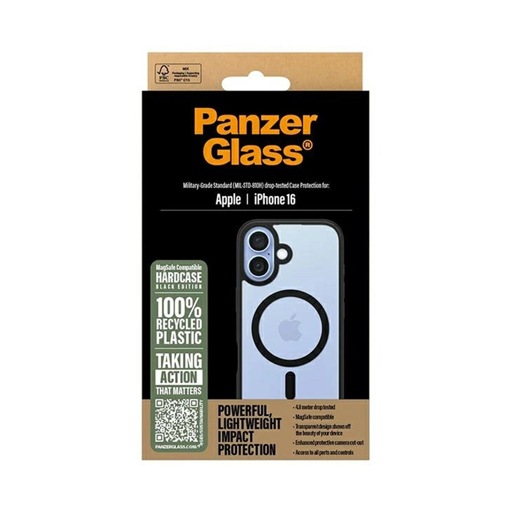 Pouzdro MagSafe pro Apple iPhone 16, PanzerGlass, Frame, Černá Transparentní