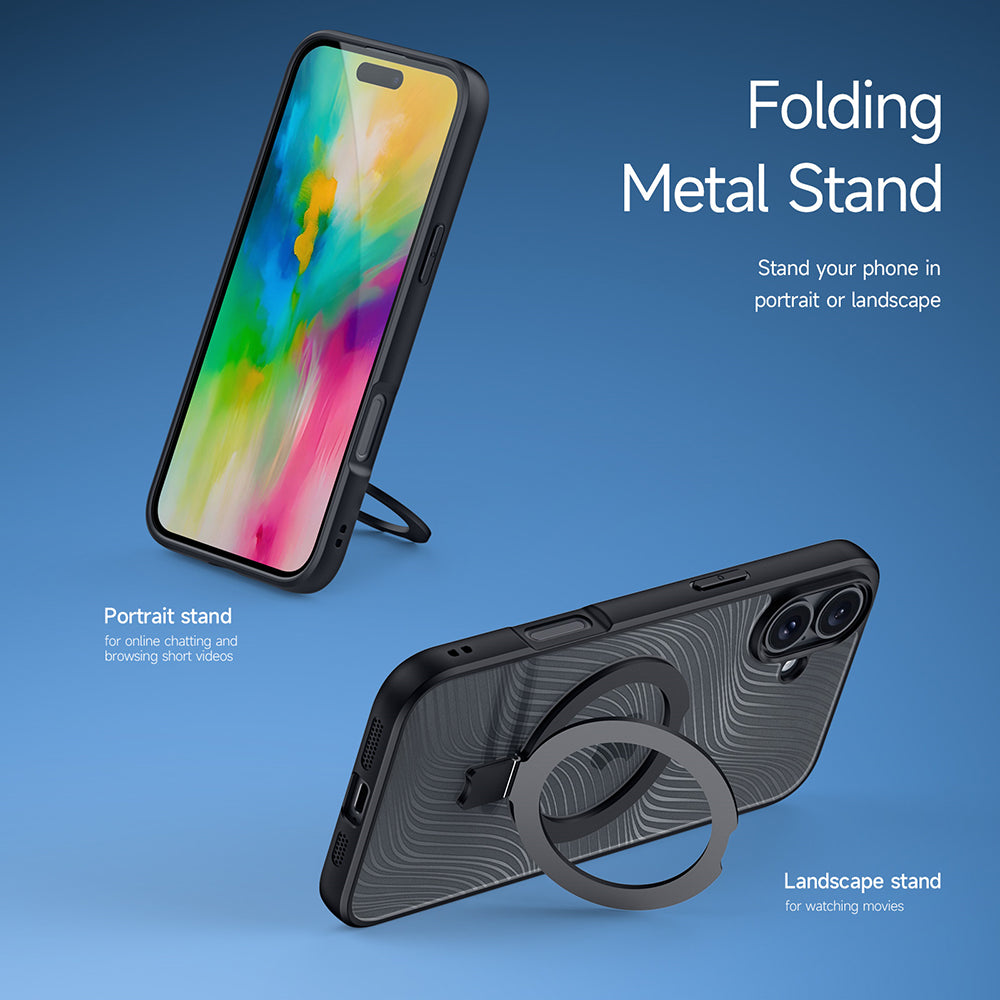 MagSafe pouzdro pro Apple iPhone 16 Plus, DUX DUCIS, Aimo Stand, černé