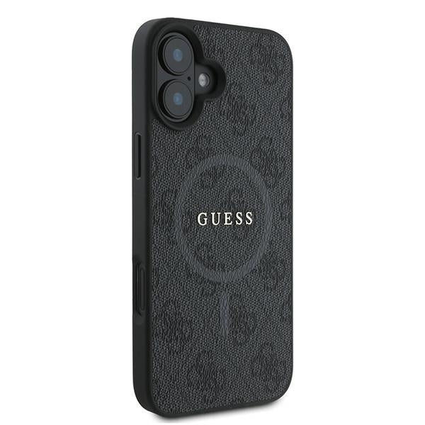 Pouzdro MagSafe pro Apple iPhone 16 Plus, Guess, 4G Ring Classic Logo, Černá