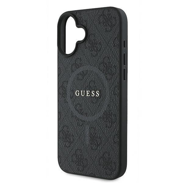 Pouzdro MagSafe pro Apple iPhone 16 Plus, Guess, 4G Ring Classic Logo, Černá