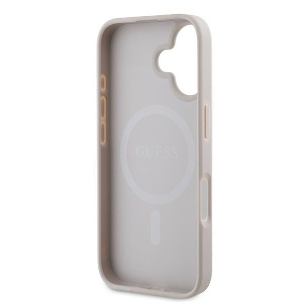 Pouzdro MagSafe pro Apple iPhone 16 Plus, Guess, 4G Ring Classic Logo, Růžové