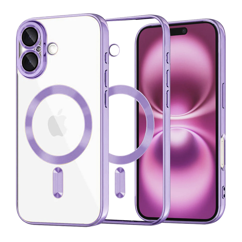 MagSafe pouzdro pro Apple iPhone 16 Plus, Techsuit, Luxury Crystal, Světle fialové