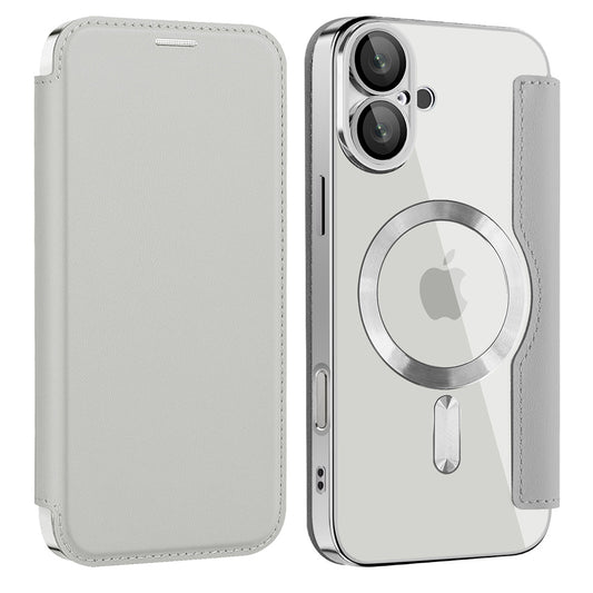 MagSafe pouzdro pro Apple iPhone 16 Plus, Techsuit, SmartMag Book, Šedé
