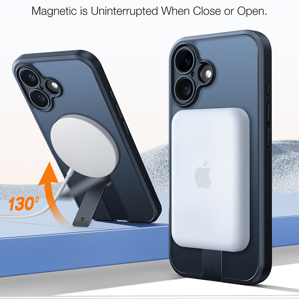 Pouzdro MagSafe pro Apple iPhone 16 Plus, Torras, Pstand Spin, Černá