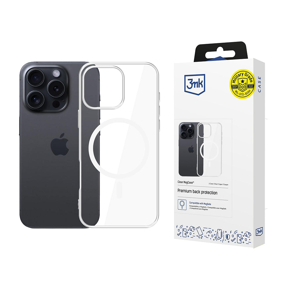 MagSafe pouzdro pro Apple iPhone 16 Pro, 3MK, Clear MagCase, Průhledné