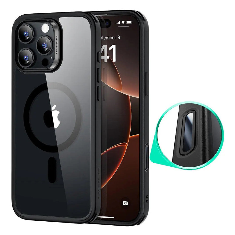 Pouzdro MagSafe pro Apple iPhone 16 Pro, ESR, Classic Hybrid Slide, Černě průhledné