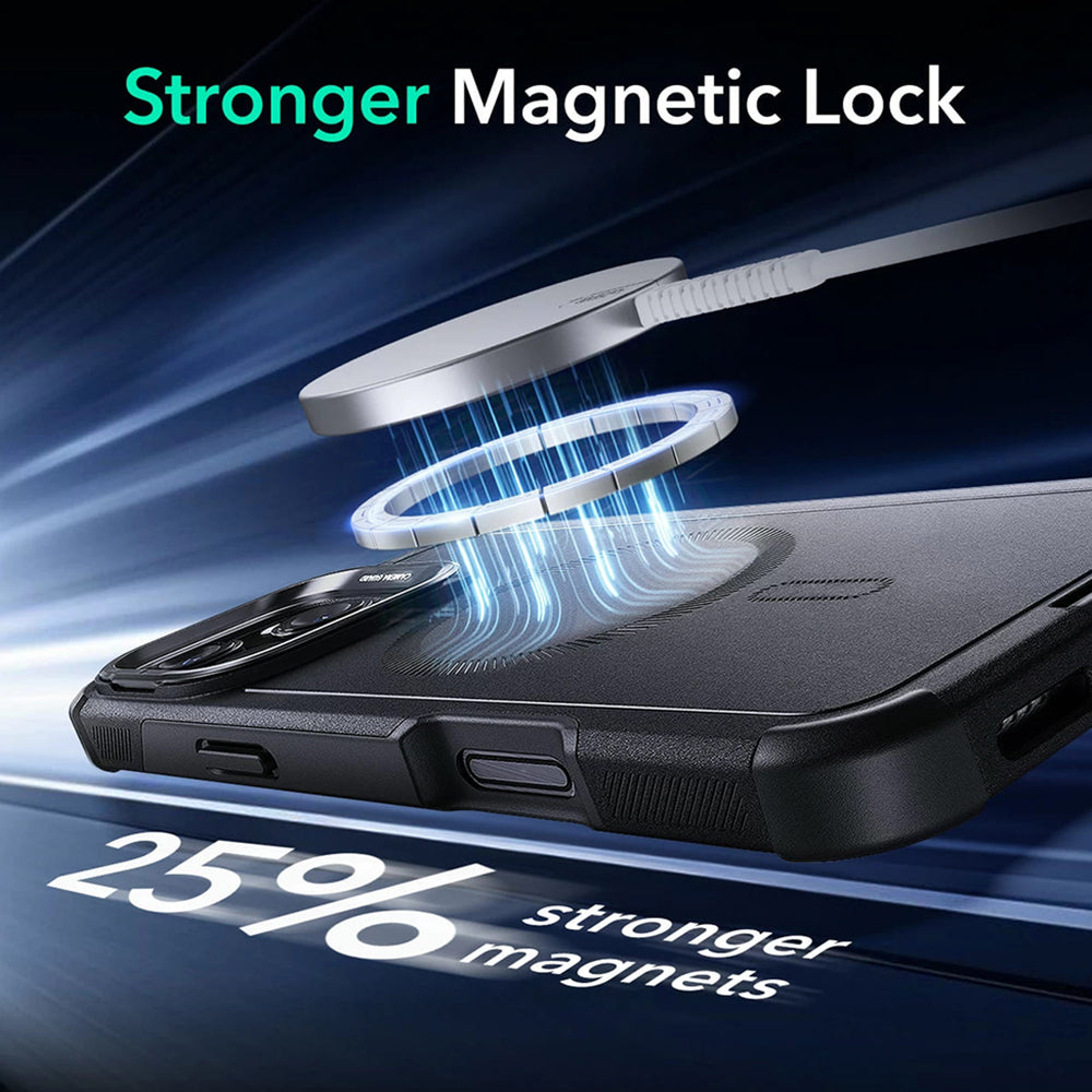Pouzdro MagSafe pro Apple iPhone 16 Pro, ESR, Cyber Armor Kickstand, Černá