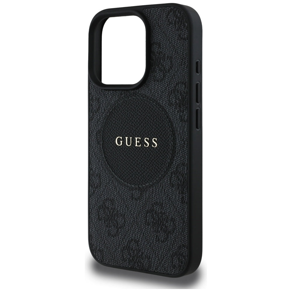 Pouzdro MagSafe pro Apple iPhone 16 Pro, Guess, 4G Circle Classic Logo, Černá
