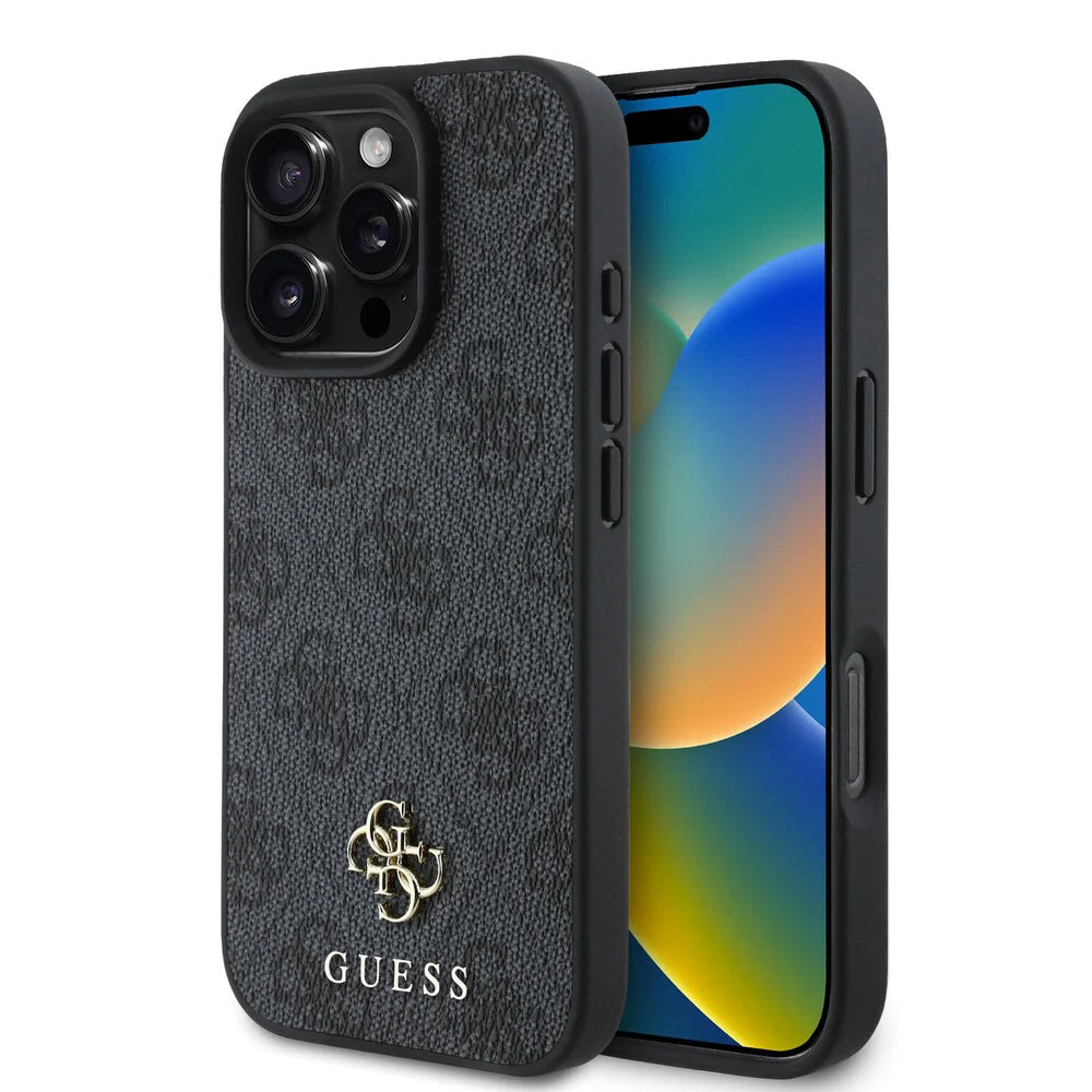 MagSafe Case for Apple iPhone 16 Pro, Guess, 4G Classic, Black