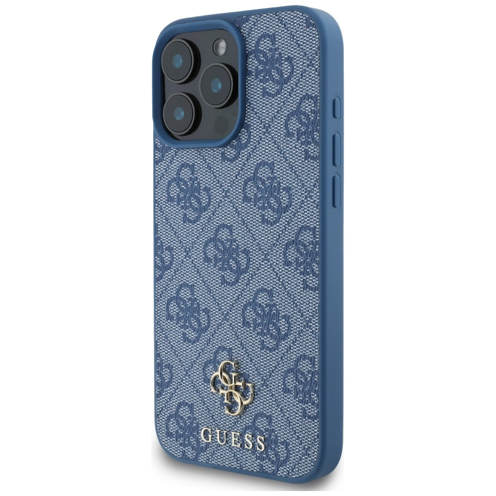 Pouzdro MagSafe pro Apple iPhone 16 Pro, Guess, 4G Small and Classic Logo, Modrá