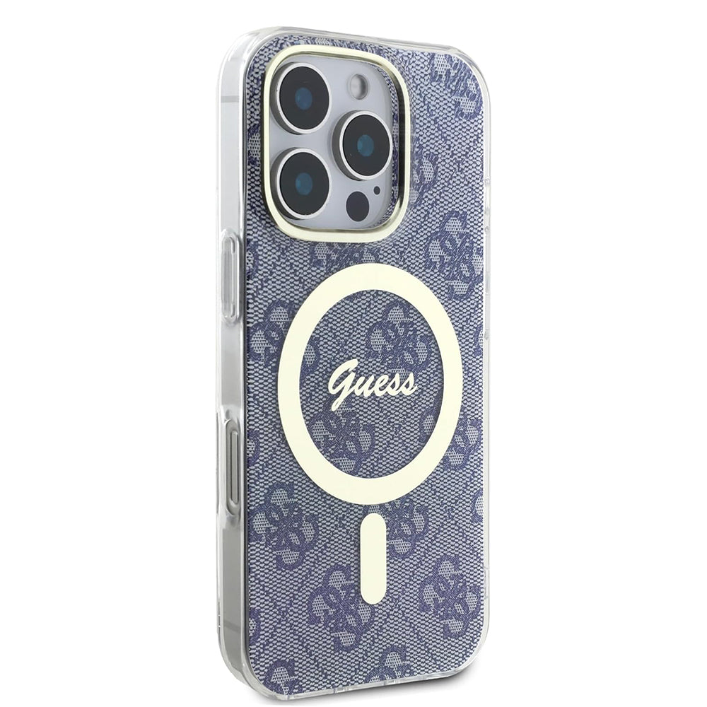 Pouzdro MagSafe pro Apple iPhone 16 Pro, Guess, IML 4G, Modrá