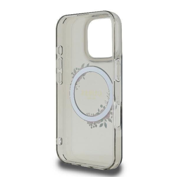 Pouzdro MagSafe pro Apple iPhone 16 Pro, Guess, IML Flowers Wreath, Černá